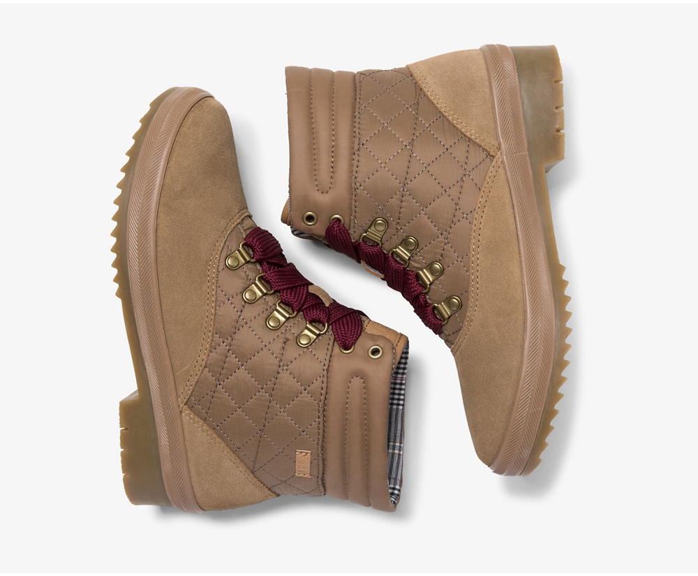 Keds Stiefel Damen Braun - Camp Water-Resistant Suede W/ Thinsulate™ - VUP-179084